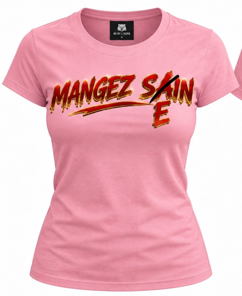 T-shirt logo ours 66BYLOURS décliné femme, pièce en série limitée à Bages